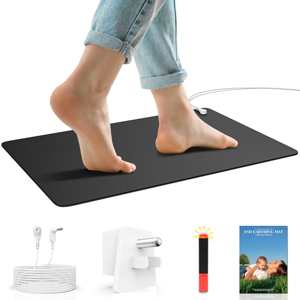 

Grounding Mat Kit Earth Connected Therapy For Sleep Energy Pain Relief Anti-static Balance Wellness For Bed Computer Table Mat