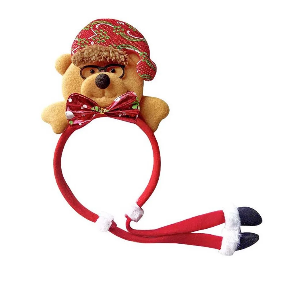 Long Legs Christmas Headband Plush Toy Cute Bowtie Reindeer Headwear Lightweight Frame Bright Red Santa Hair Hoop Photo Props