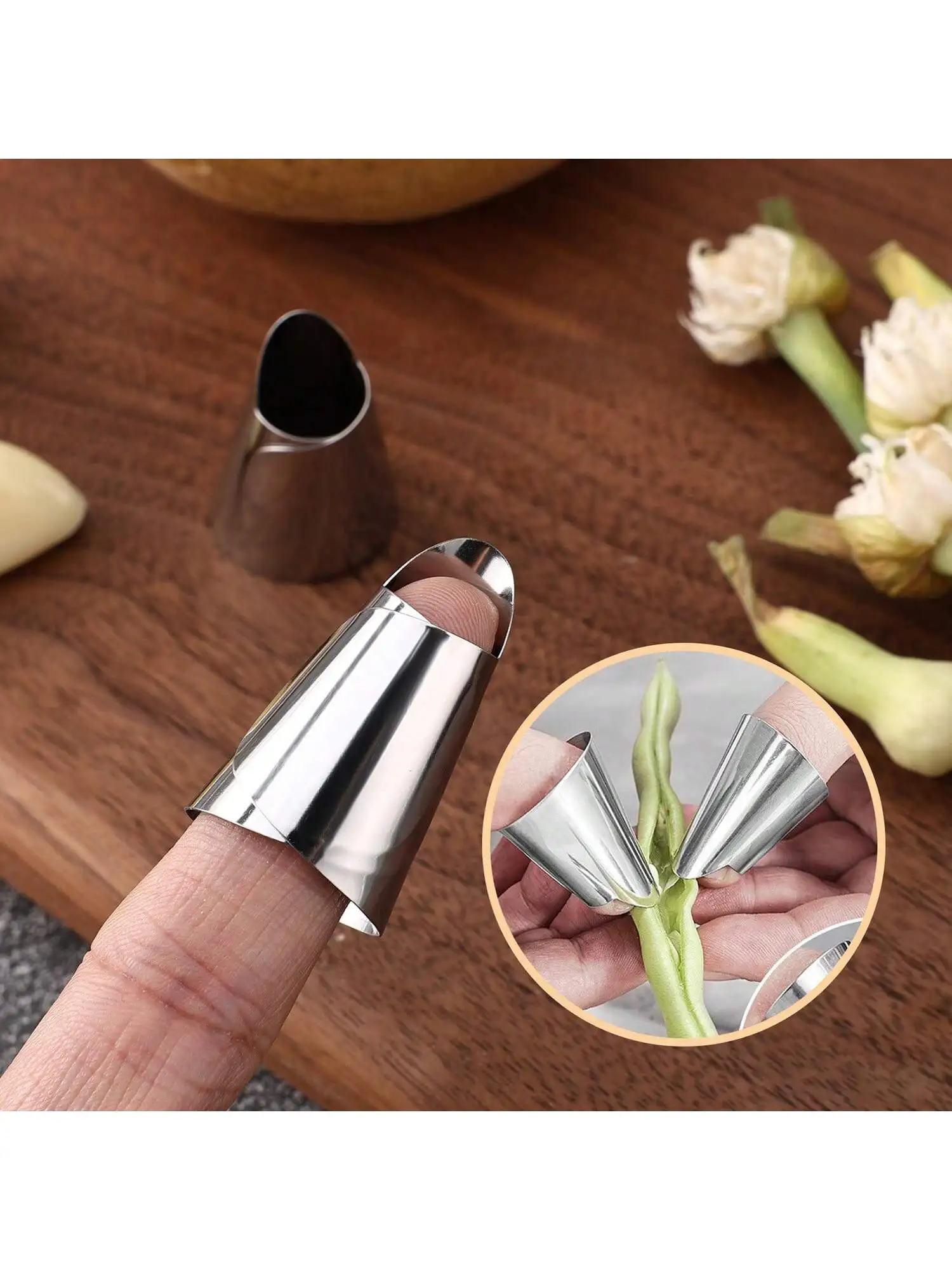 Stainless steel vegetable picking and iron nail protection tool, finger protection cover, finger cover, finger cover, garlic pee - Detail 1