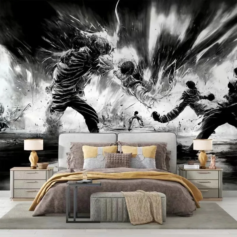 

Customized wallpaper black Graffiti abstract character room bedroom TV sofa background wall mural photo 3D wallpaper