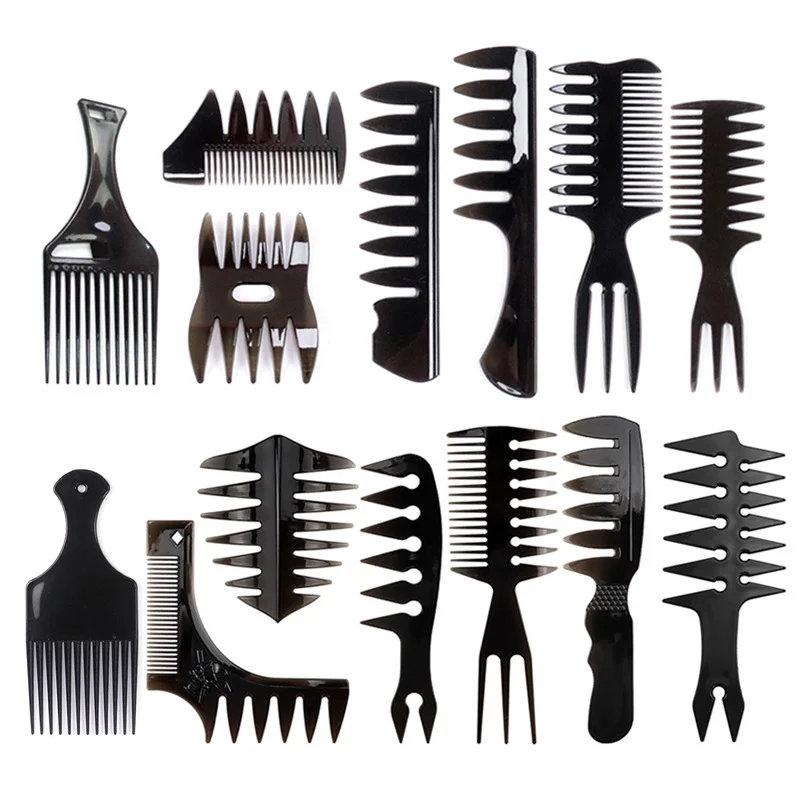 Styling Comb Set for Men Hair Styling - Wide Tooth Comb Hair Pick Texture Comb Slicked-back Undercut Anti Static Comb