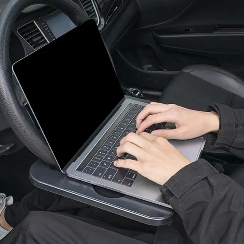 M76E Auto-Tabletttisch mit Tassenschlitz und Stauraum an der Sitzseite, Lenkradschreibtisch für geparkte Mahlzeiten – Detail 3