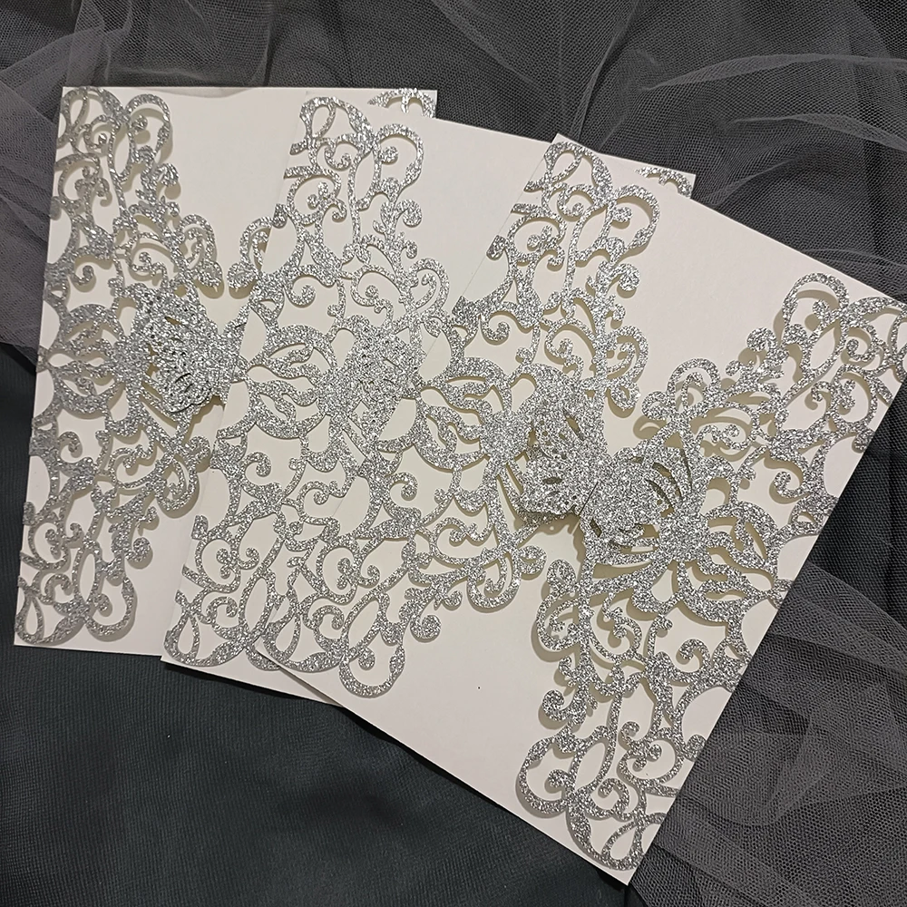 Butterfly Quinceanera Invitation Cards, Blank Paper, Wedding Sweet 15 Birthday Party, 10X