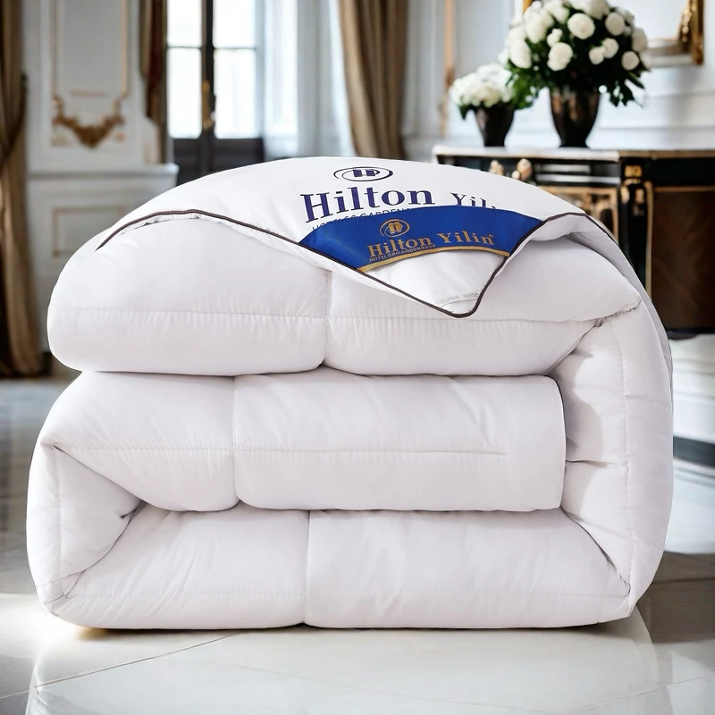 Hilton Hotel down Feather Comforter Thick Warm Home Use Spring Autumn Bedding Universal Dormitory Single Double Core Fiber