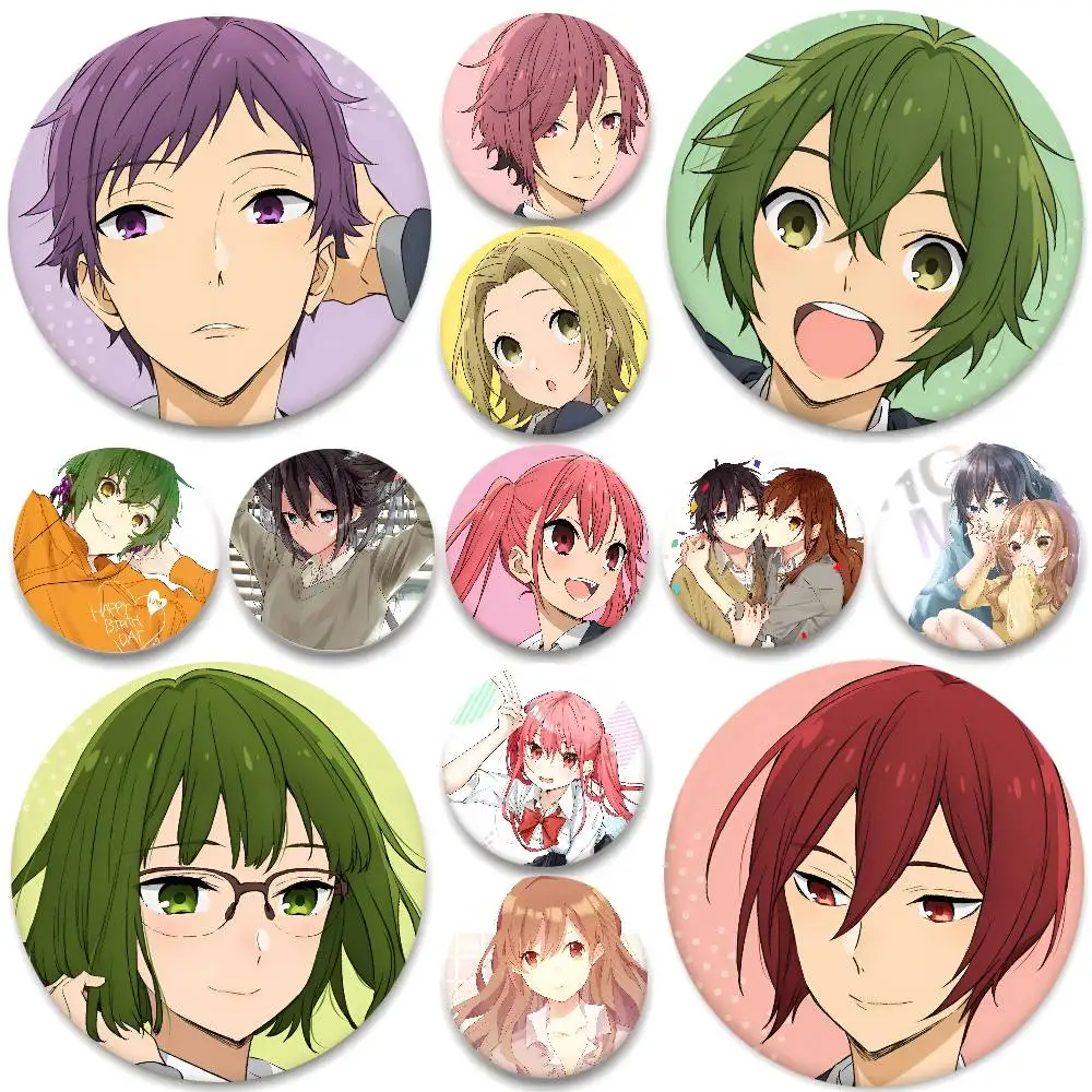 Anime Horimiya Abzeichen Runde Abzeichen Weißblech Münze Brosche Kleidung Rucksack Zubehör Anstecknadel