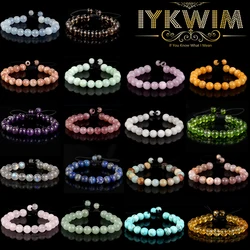 6 8mm Natural Stone Adjustable Braided Bracelet Amethysts Turquoises Tourmalines Rose Quartzs Beads Jewelry Gift For Men Women