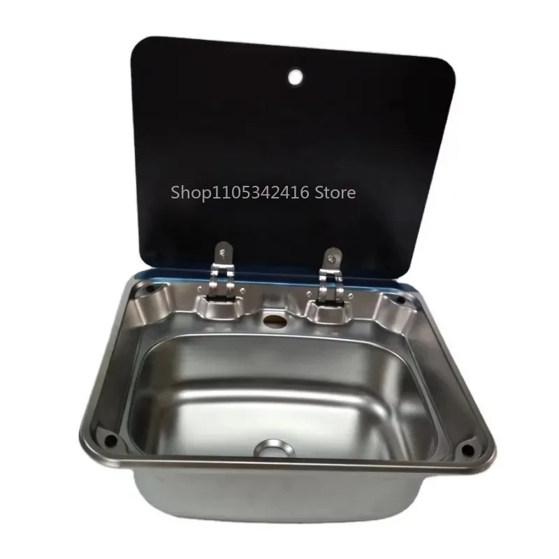 Stainless Steel Undermount Single Bowl Kitchen Sink with Faucet Tempered Glass 1mm Small RV Camper Caravan Motorhome Accessories