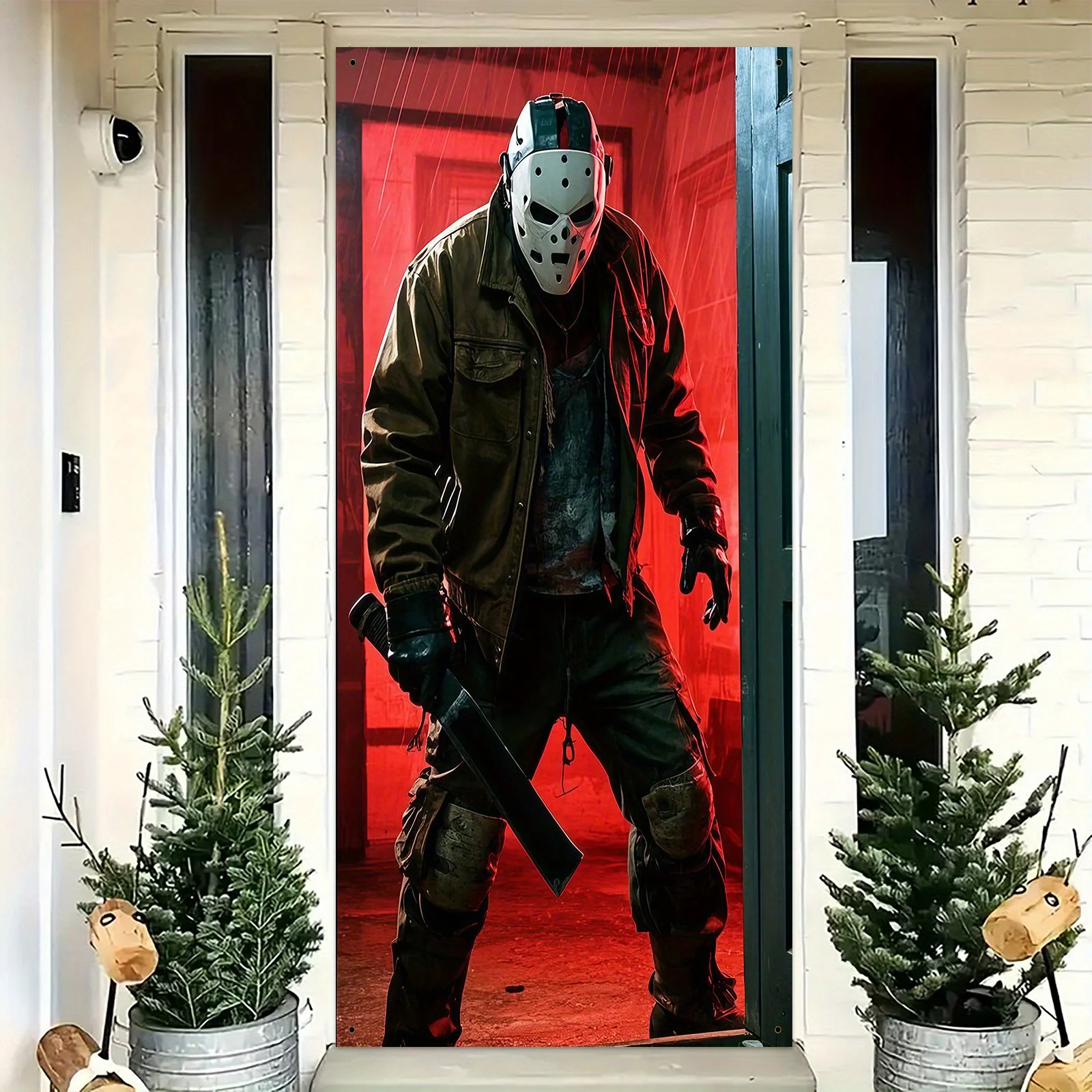 1 flacher 2D-Hintergrund mit Halloween-Thema – Halloween-Party-Dekoration, keine Strom erforderlich – Sjs