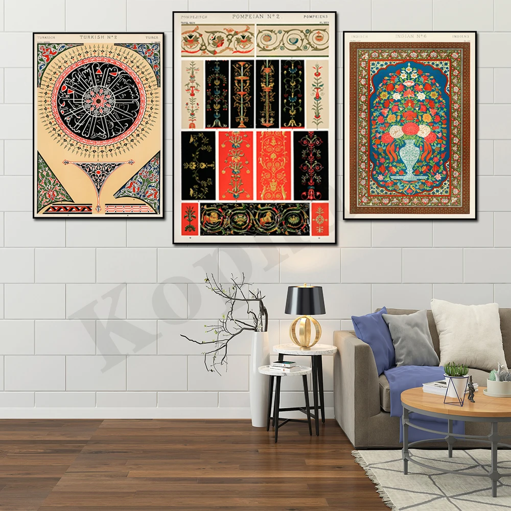 Owen Jones Design Abstract Persian Floral Pattern Illustration Wall Decor Poster