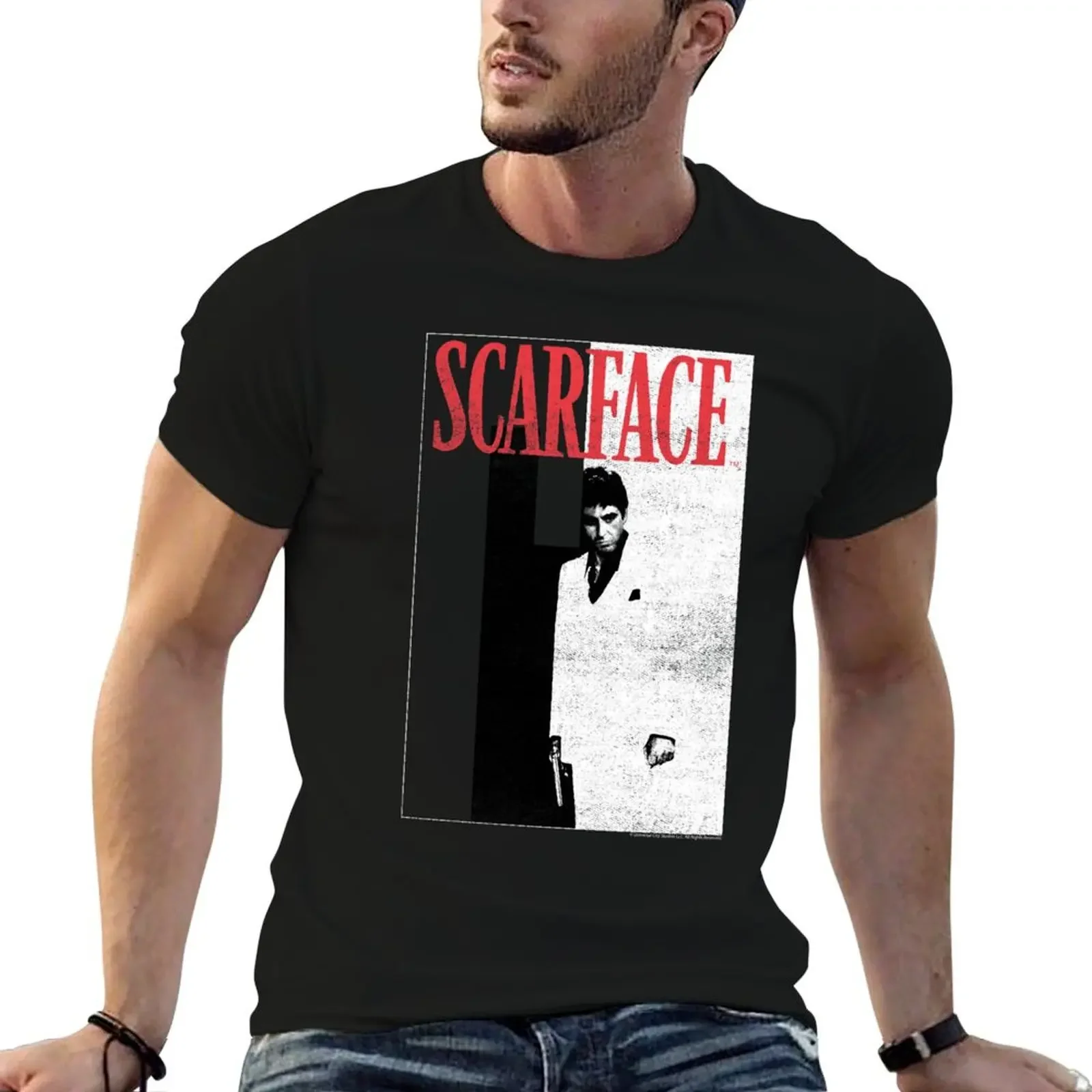 Scarface Two-Toned Movie Poster T-Shirt sports fans man t shirt anime clothes oversizeds compression shirt men