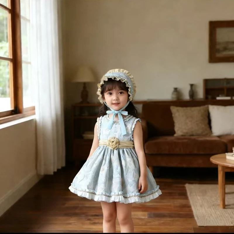 

Spanish Children's Lolita Skirt Girls Party Wedding Photography Dress Handmade Boutique Costume for Girls Bridesmaid Dress