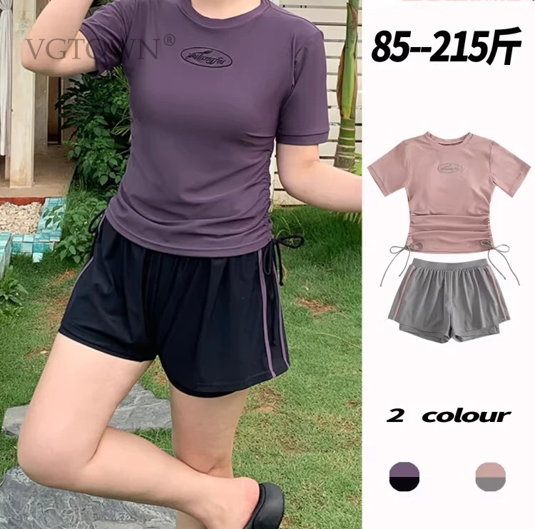 2026 New Plus Size Korean Sve Wetsuit Top Qui Dry Sun Protection Swimming Bikini Slimming Suit Swimwear Set Casual Surf...