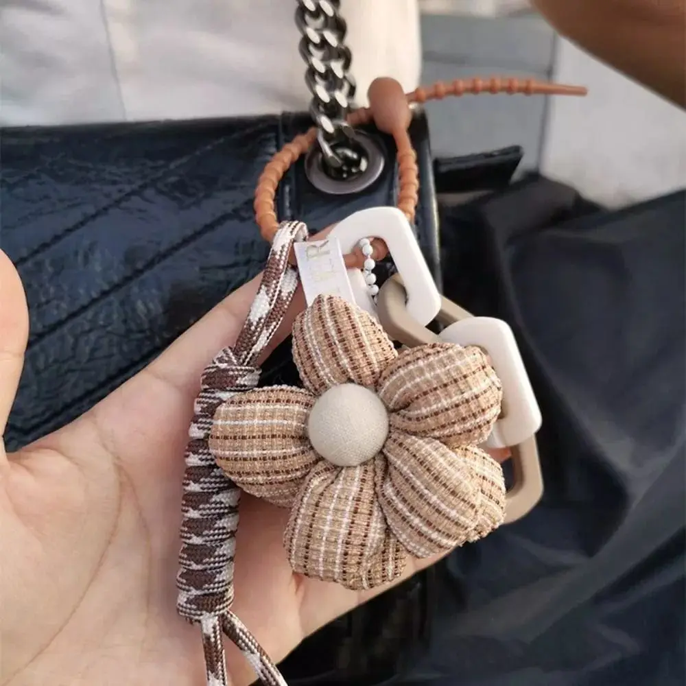 Fashion Fabric Flowers Bag Pendant Sweet Versatile Camera Chain Heart Backpack Ornaments