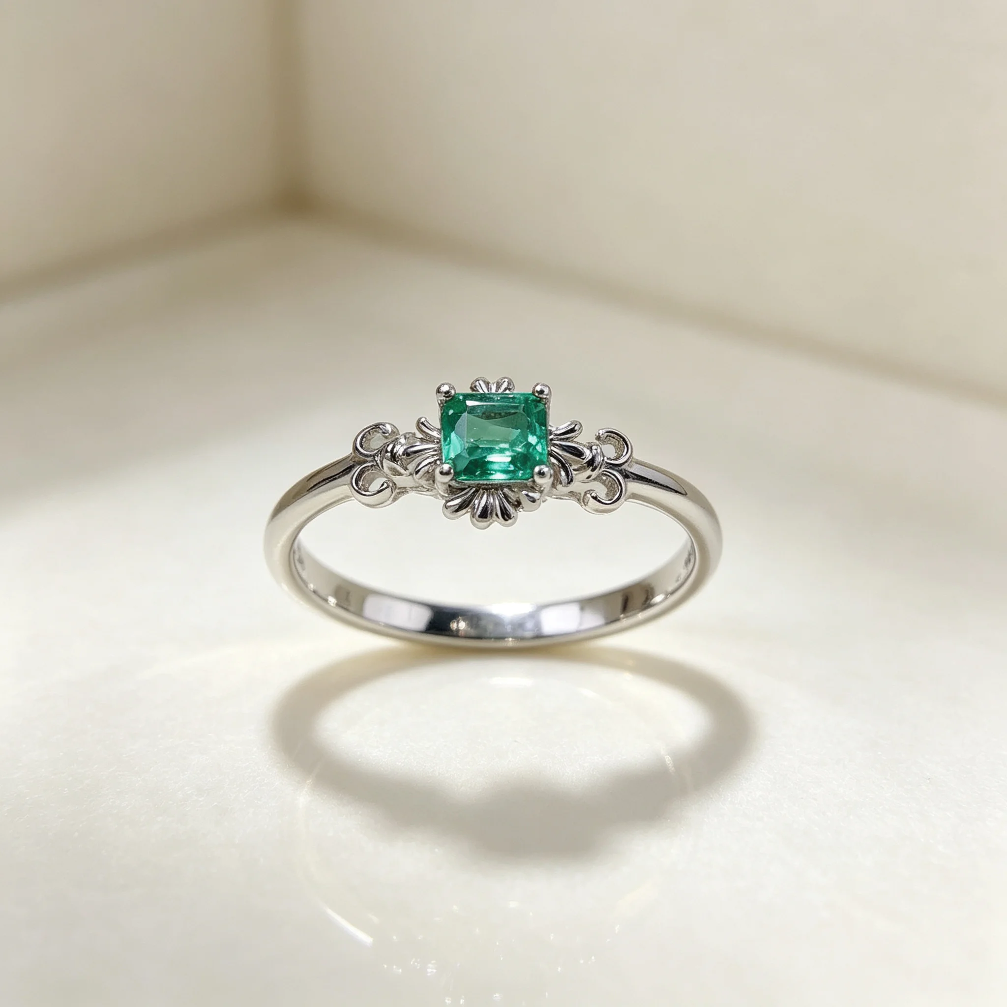 3*4mm Natural Emerald Ring S925 Sterling Silver Certificate Design Fine Fashion Charm Weddings Jewelry for Women FS