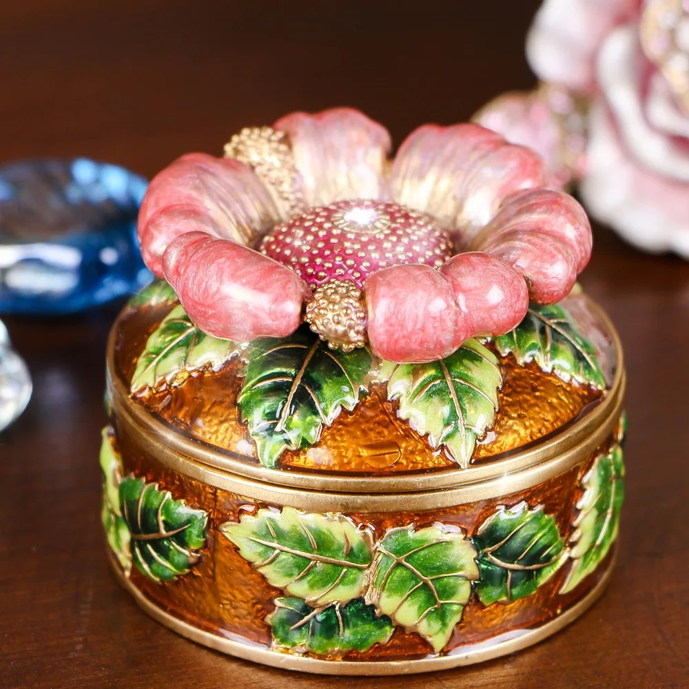 

Европейский цветной эмалированный металлический шкатулка для хранения ювелирных изделий, свадебный подарок, цинковый шкатулка для безделушек, упаковка, винтажная коробка для хранения ювелирных изделий