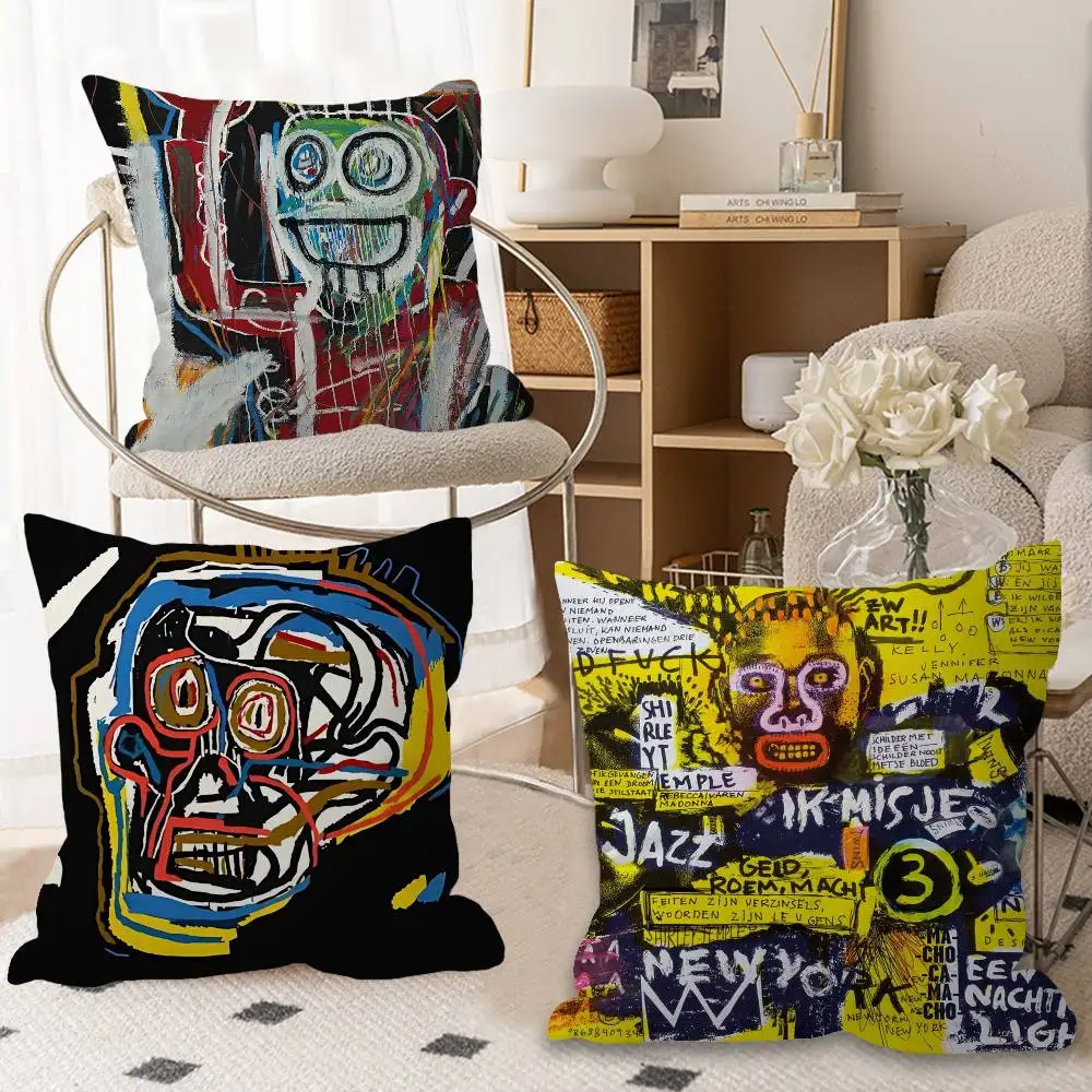 Artist J-Jean M-Michel B-Basquia Lucky Dragon pillow cover sofa cushion cover home room decoration children gift