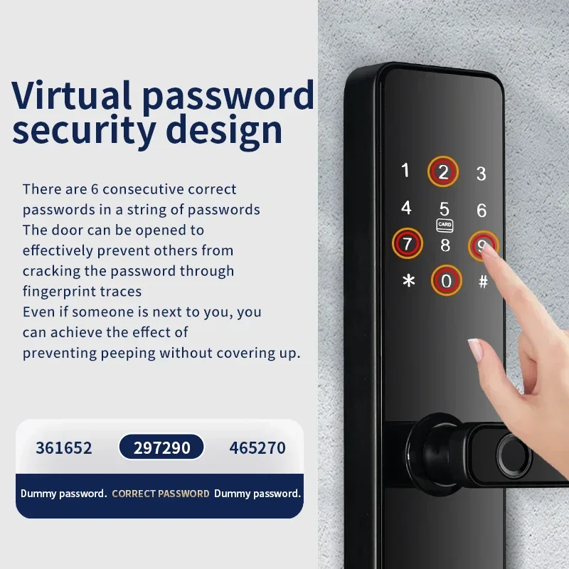 Smart Home Door Lock com senha de impressão digital Cartão chave, TTlock, biométrico, impressão digital, Tuya, Wi-Fi App, venda quente, S819