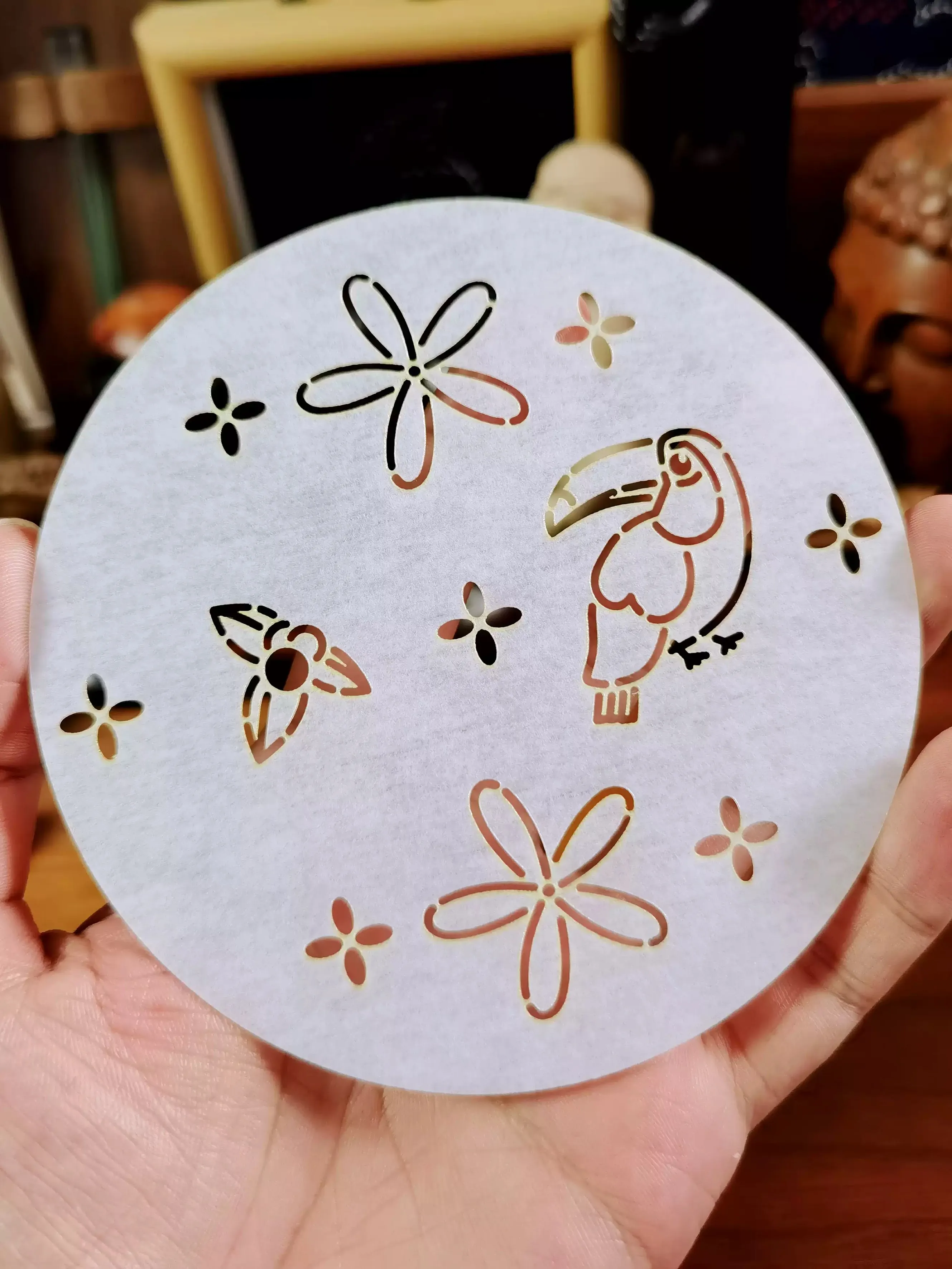 Reusable PET formwork for Embroidery coaster,Fabric Crafts Drawing tool flower bird Quilting Templates Sashiko Stencils