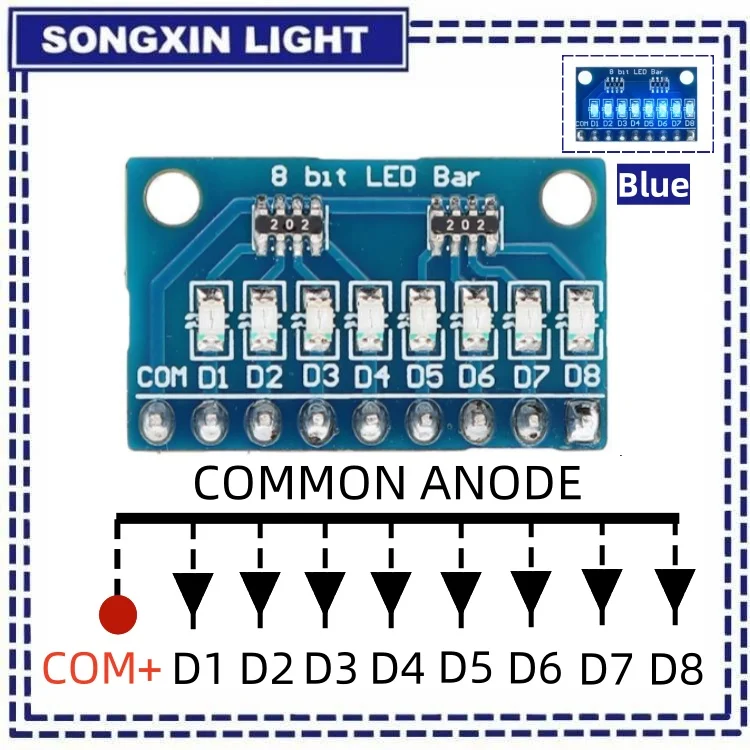 3-24V 8 Bit Blue/Red Common anode/cathode LED indicator Module Breadboard starter kit Board for MCU ARM 3d printer UNO MEGA2560