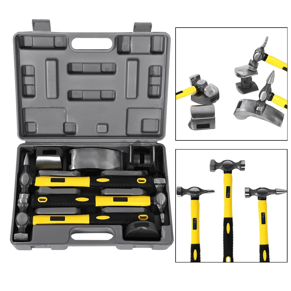 Dent Repair Tool Kit Hammer  Dent Repair Tool Car Auto Body Panel Repair Tool Kit Handles Beating Hammers Heel