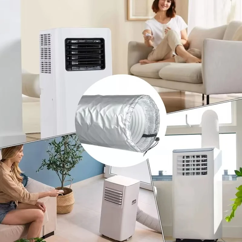 Waterproof Material Air Conditioner Hose Cover Heat Insulation Dustproof Exhaust Pipe Protection Cover Energy Saving Adjustable