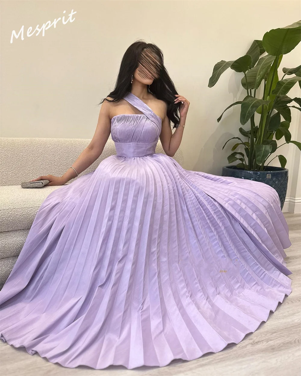 Prom Dress Exquisite One-shoulder A-line Floor Length Evening Gown Draped Shirred Satin Customized 