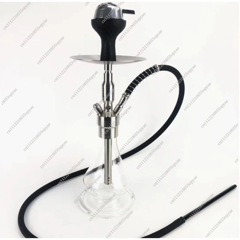 Stainless Steel Large Single Double Tubes Hookah Set for Bar Home Arabian Water Pipe Full Set Shisha