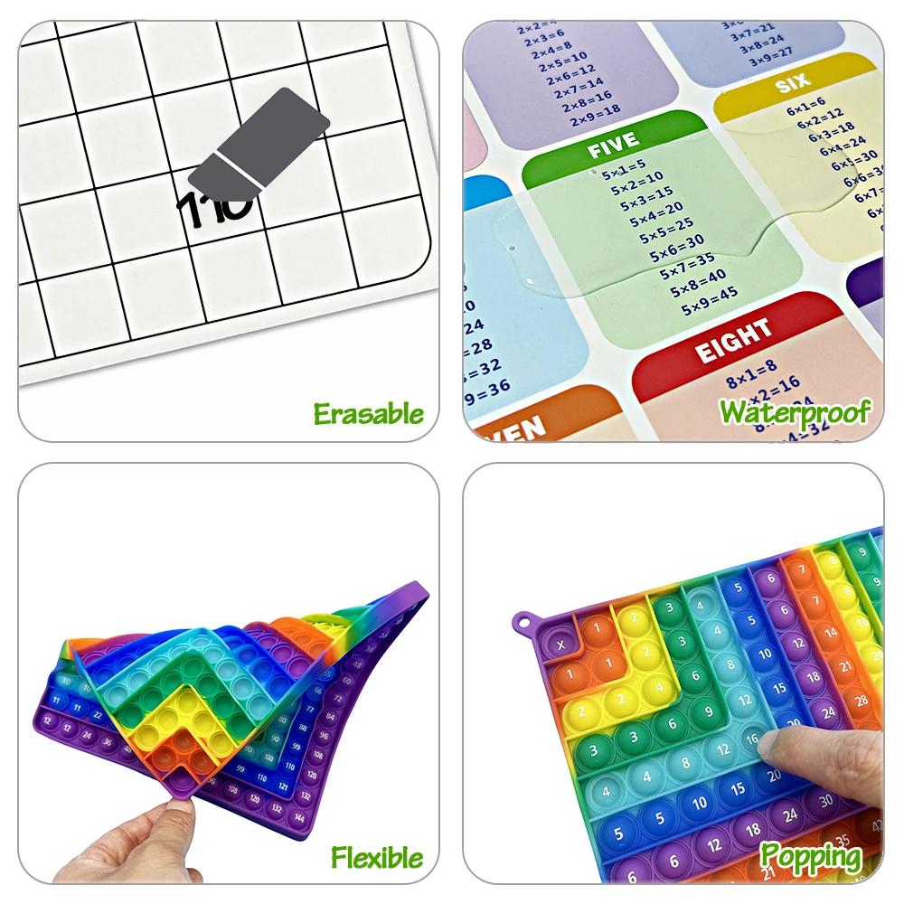 Karty do ćwiczeń mnożenia 12x12 wielokrotnego użytku Zabawka edukacyjna Prezent Zestaw kart do nauki matematyki i zestaw długopisów dla dzieci w wieku 3+