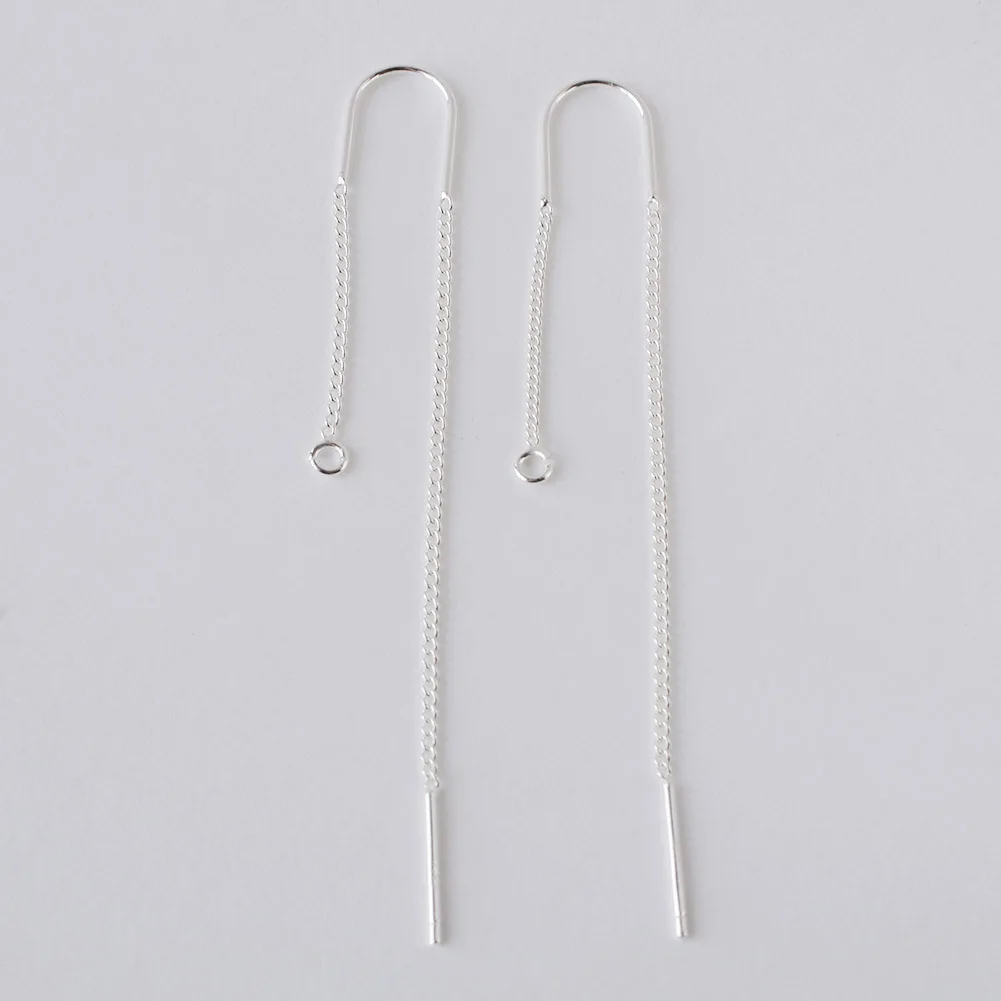 Solid 925 Sterling Silver earring wires with open Loop, earring wires for jewelry making hypoallergenic