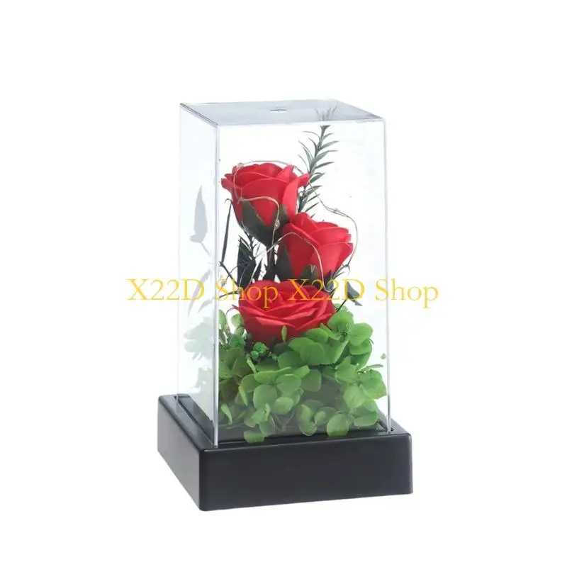 X22D Preserved Rose Handmade Rose Flowers Artificial Flower Table Ornament Gift