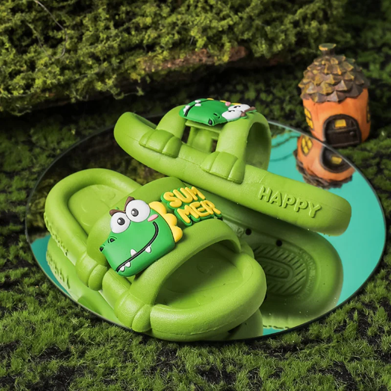 Dinosaur Children Slippers Summer Indoor Bathing Anti Slipper Kids Non-slip Boys Girl Slides Soft Sole Flip Flops Home Kids Shoe