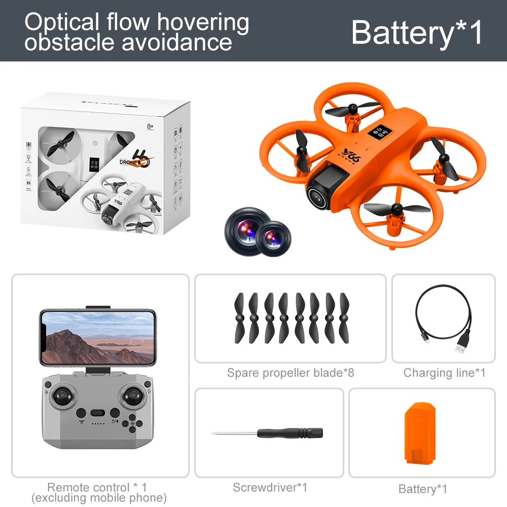 V66 Mini Remote Control Positioning Aerial Photography FPV Drone Wide Angle HD Camera Obstacle Avoidance Helicopter Machine Toy