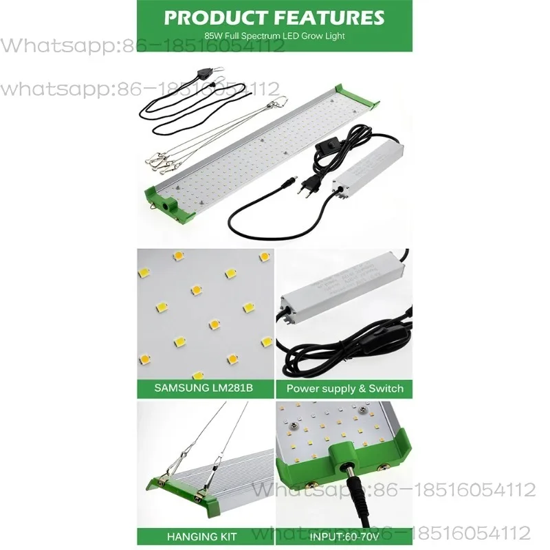 A95G 85W LED Grow Light With LM281B Full Spectrum Plant Growth Lamp For Indoor Greenhouse Hydroponics Plant