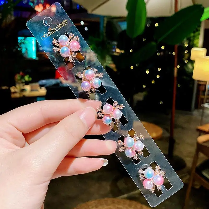 Prinzessin Krone Baby Clip Frisur Kinder Perle Strass Bohnen Schnalle Haarnadel Kinder Mädchen Disc Haar Kleine Schnalle Greifen – Detail 3