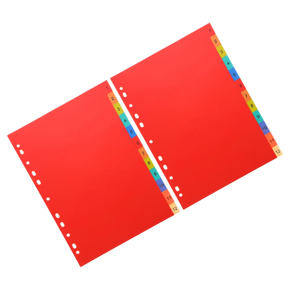 

2 Sets Index Page Dividers Plastic Cute Tabs Separators Notebook Binders Aesthetic Recipe Classified Labels Detachable Punched
