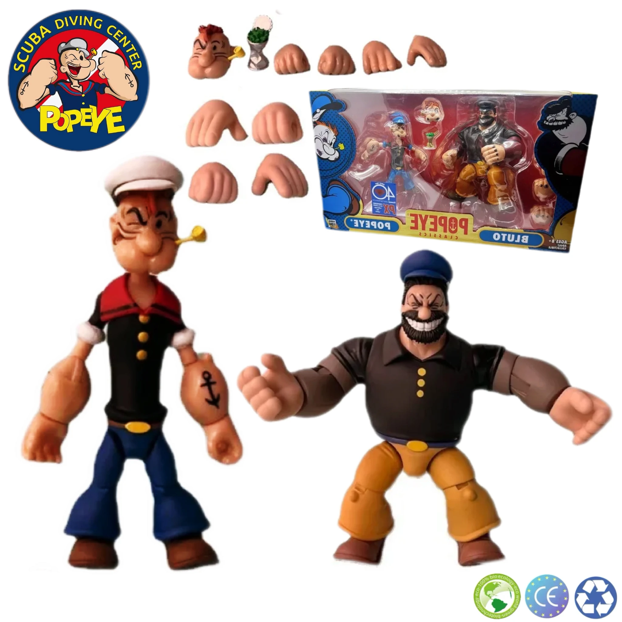 

Popeye Classics Figure Olive Castor Oyl Youtooz Poopdeck Pappy Popeye Bluto Action Figure Toy Anime Model Doll Gifts