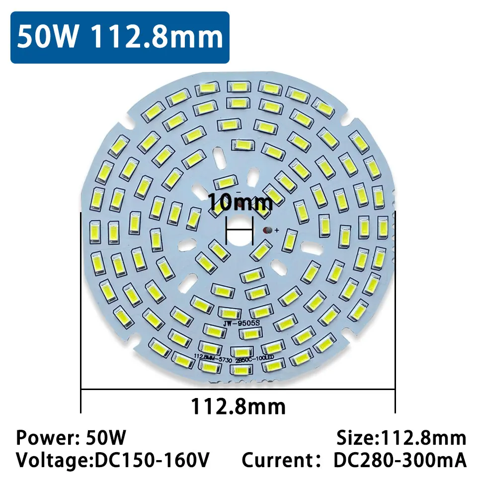 Ad alta potenza 50W 112.8MM 145MM LED SMD5730 Chip luminosità scheda sorgente luminosa scheda sorgente luminosa per proiettore Downlight plafoniera