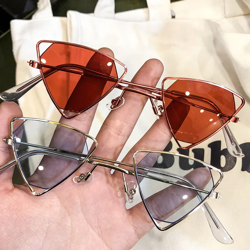 

Vintage Glasses 2022 Fashion Women's Triangle Metal Frame Travel Sunglass Steampunk UV400 Casual Sunglasses Car Driving Glasses