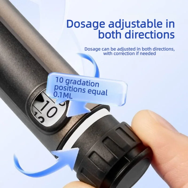 Portable Reusable Pen Injector Metal Insulin Pen fit 3ml Cartridge Two Way Adjustable Dosage Clear WindowSubcutaneous Injection