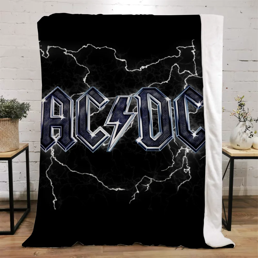 Rock-ACDC Fluffy Soft Blankets and Throws Anime Blanket King Size Luxury Bedding Interior for Home Beach Towel Bed Throw Knee &