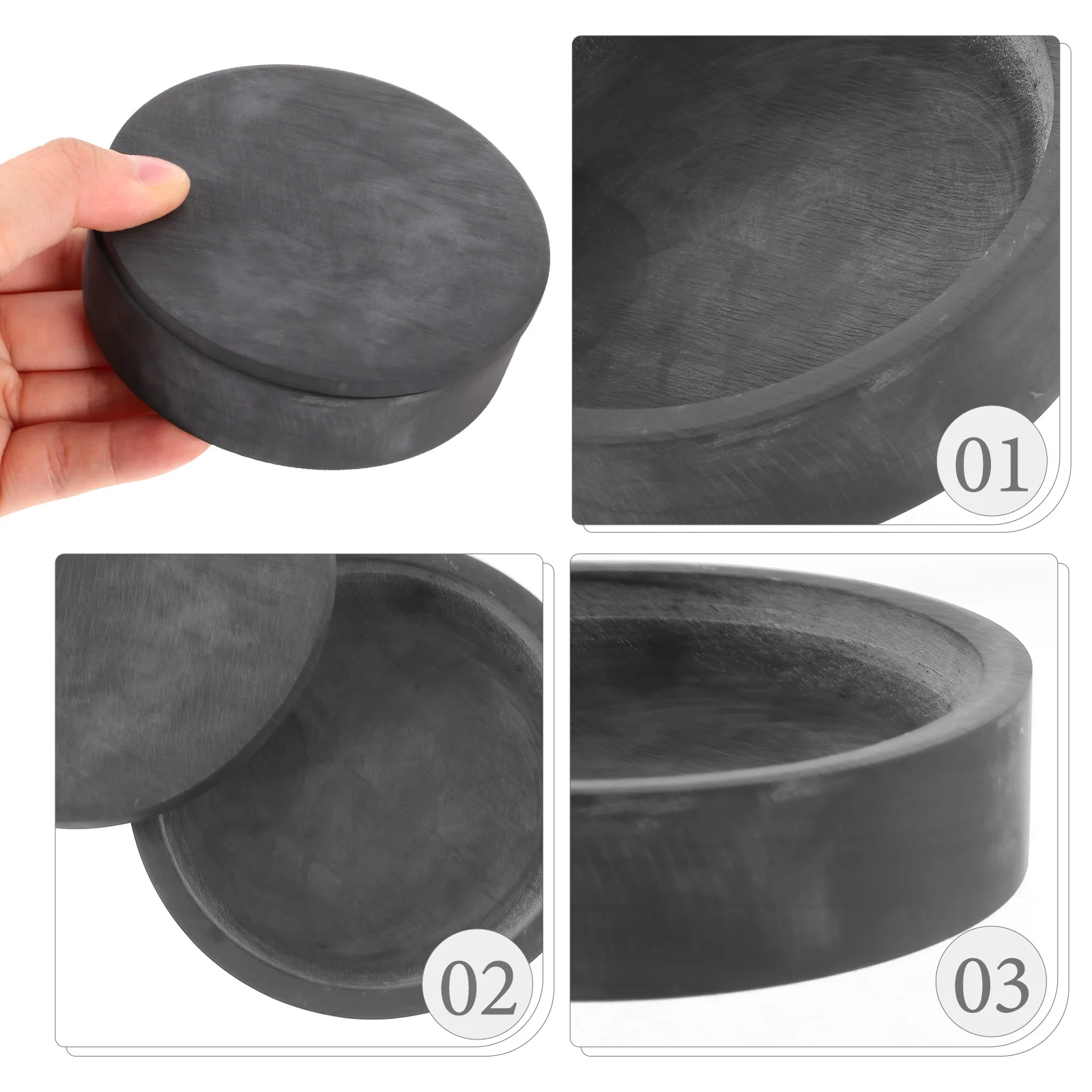 

Sandalwood Cover Inkstone Calligraphy Traditional Accessory with Practical Drawing Grinding Rough