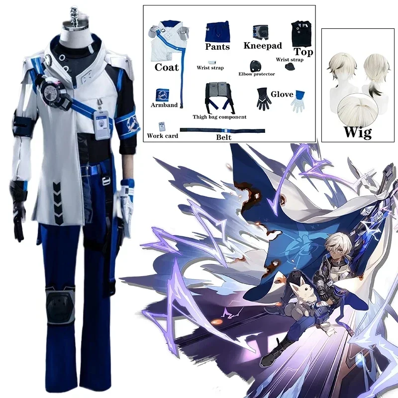 

Game Honkai Star Rail Arlan Cosplay Wig Costume Male Honkai Impact Blade Wig Full Suits Halloween Wigs Cosplays Fullset New Cos