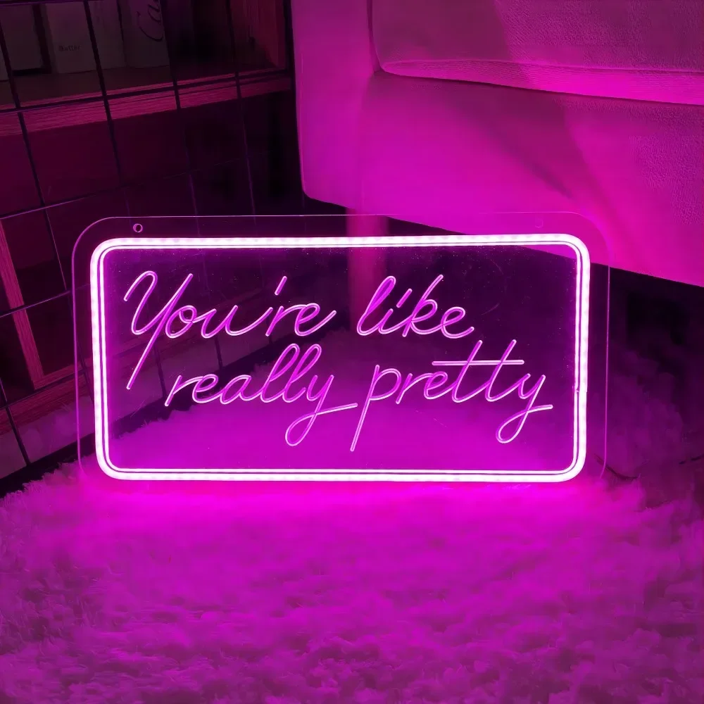 Sie sind wie wirklich hübsche Neon Gravur Zeichen benutzer definierte LED Neon Brief für Schlafzimmer Wand lampe Dekoration Weihnachts geschenke an Freunde