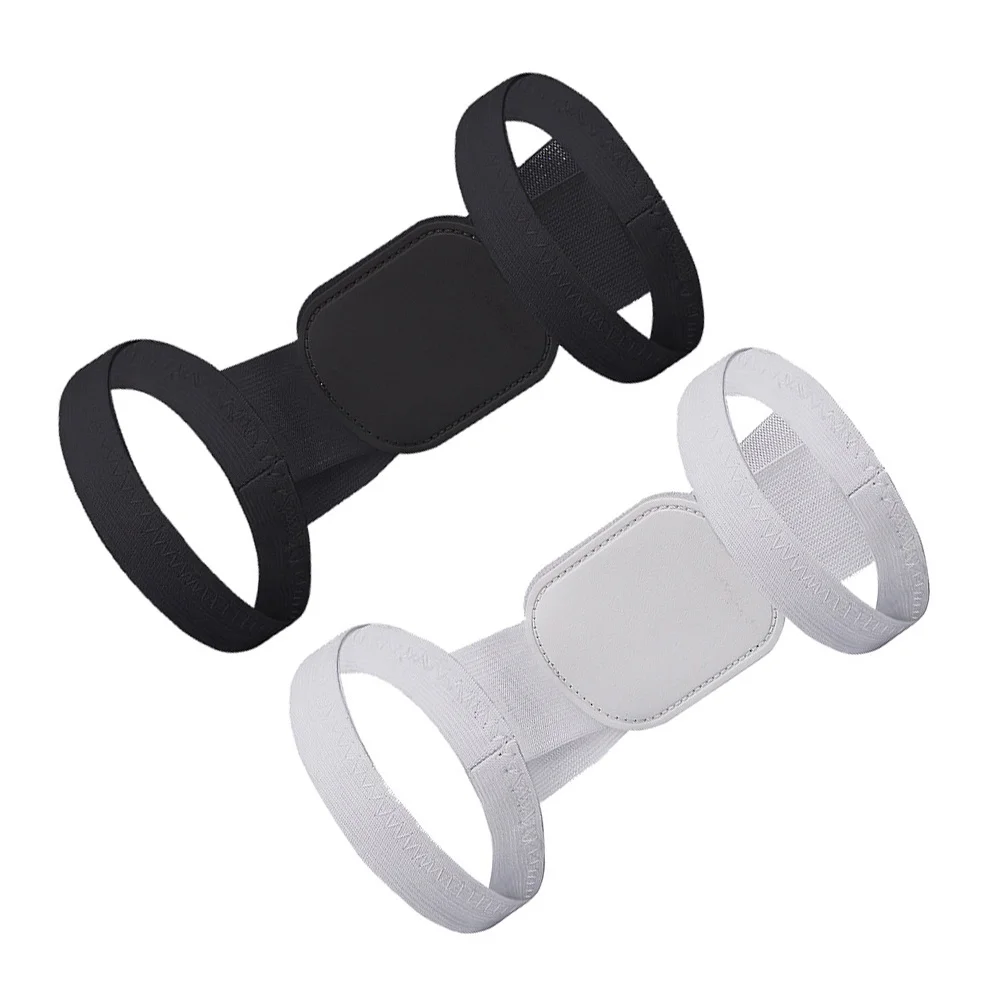 

2Pcs Adults Humpback Corrector Belt Black White Upper Back Brace Comfortable Durable Posture Trainer for Home Office Driving