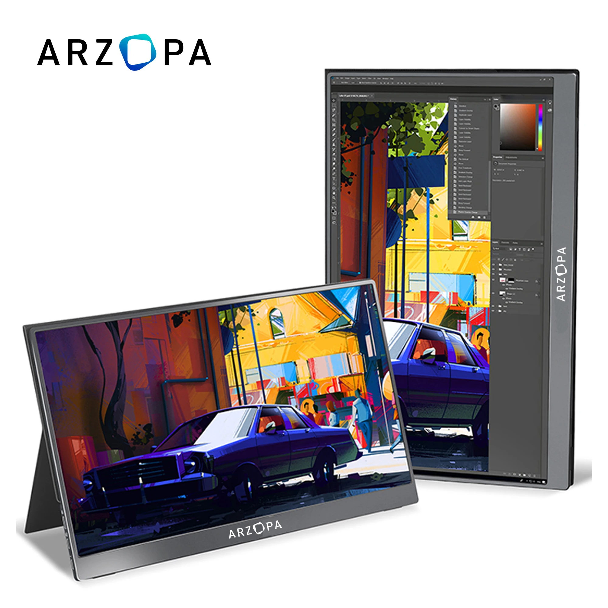 Arzopa 14.0 Inch 3840*2160 USB Type C Dual Second Triple Screen External Laptop UHD 4K Portable