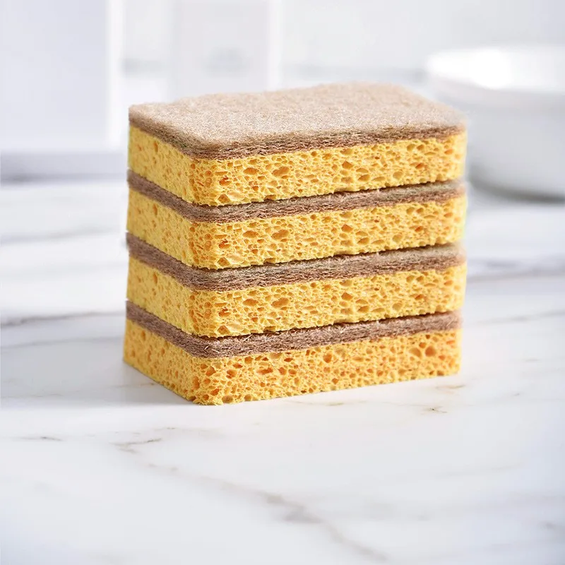 Natural Sisal Wood Pulp Cotton for kitchen dishes cleaning Multifunctional Dishwashing Sponges microfiber sponge