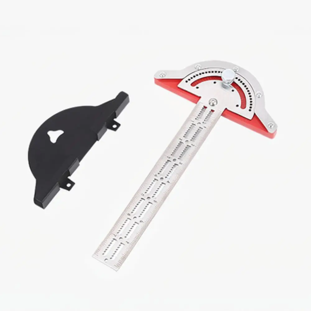 Multifunction Woodworking Edge Ruler Layout Scribe Tool Carpentry Precision Protractor Arc Marking Measurement Gauge