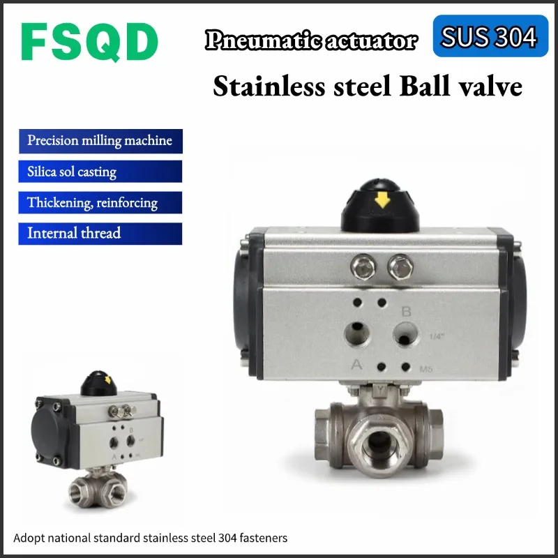 Ball valve Q614F-16P DN8 DN10 DN15 DN20 DN25 DN32 DN40 DN50 DN65 304 Stainless steel High temperature resistance pneumatic tool