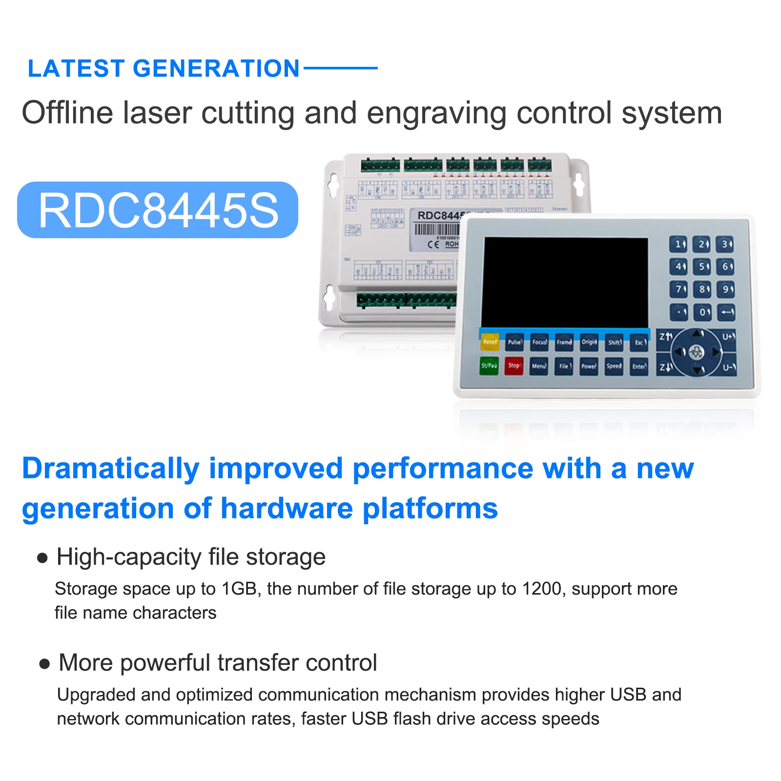 Laser DSP Control Board System CO2 Laser Machine Controller Ruida RDC8445G RDC6445 6445 CNC Cutting Display Panel Replace 6442G