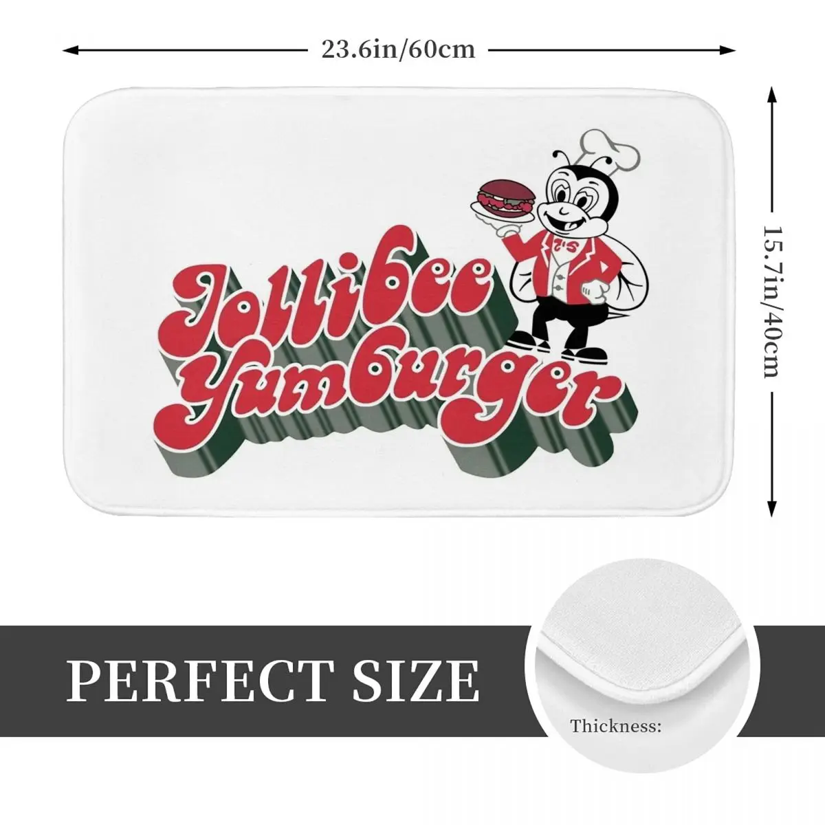 Retro Jollibee Doormat Kitchen Entrance Home Floor Mat Anti-slip Carpet Rug for Balcony Footpad Mats